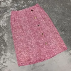 【ボルボネーゼ】（L）ミモレ丈スカート タイト 金ボタン フェミニン 総柄のサムネイル