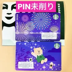 スターバックス カード TANABATAベアリスタ 花火☆PIN 未削りのサムネイル