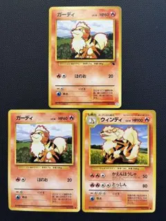 ガーディ　ウインディ　ポケモンカード　旧裏　イントロパック　３枚セット