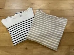 coen 長袖ボーダーTシャツ 2枚セット L