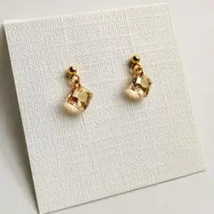 【208】スワロフスキー クリスタルゴールデンシャドー ピアス ハンドメイド