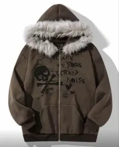 【未使用】00s y2k ファー フード 短丈 リブ切替 ミリタリージャケット 未使用】00s y2k ファー フード 短丈 リブ切替 ミリタリージャケット