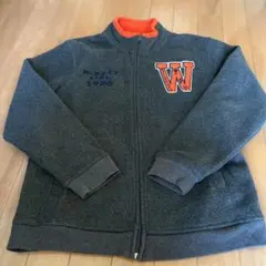 GapKids フリースジャケット 160cm グレー/オレンジ