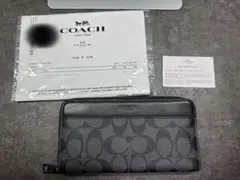 COACH コーチ 長財布 シグネチャー F58112 ブラック 【正規品】