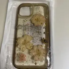押し花と金箔のiPhoneケース