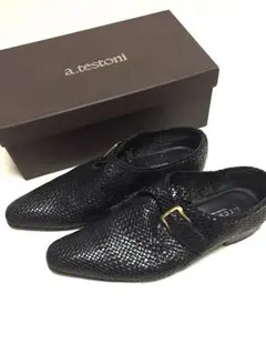 a.testoni ア.テイストーニ イタリア メッシュ  7 1/2 黒のサムネイル