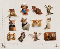 [신제품 및 무료 배송] 귀여운 고양이 고양이 스티커 12개 세트
