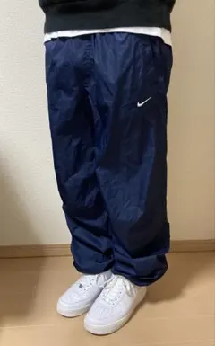 00s NIKE ナイキ S ナイロンパンツ ワンポイントロゴ ダークネイビー