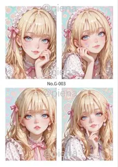 【No.G003】女の子　コラージュステッカー　人物ステッカー　コラージュシート