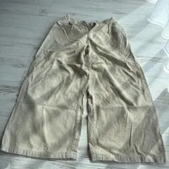 ベージュ コーデュロイ ワイドパンツ