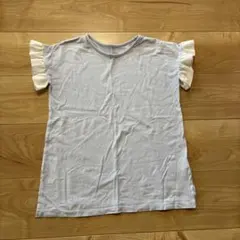 フリル袖 Tシャツ ライトブルー 130cmのサムネイル