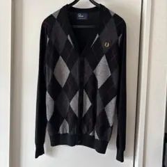 FRED PERRY アーガイル柄 メリノウール カーディガン Mのサムネイル
