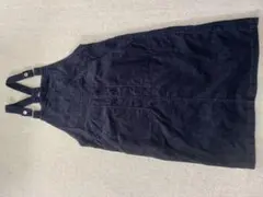 ブラック コーデュロイ サロペットスカート