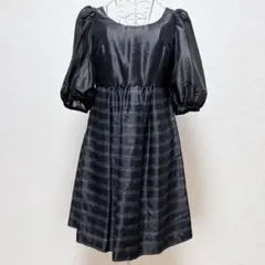 プライドグライド ブラック パフスリーブ S パーティドレスのサムネイル