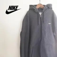 Nike ナイキ スウォッシュ刺繍ロゴ フルジップ パーカー チャコール