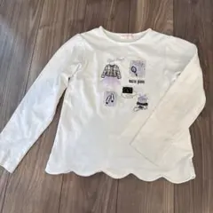 メゾピアノ　アイテム刺繍長袖Tシャツ　140㎝