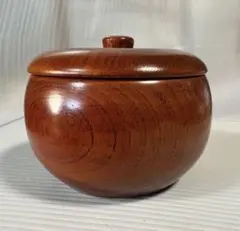 【伝統工芸】会津漆器 本うるし塗 木製 菓子器／蓋付き茶器（木地呂塗り）のサムネイル