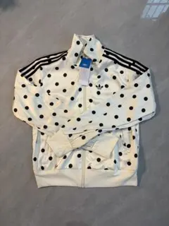 adidas 水玉柄ジャージジャケット クリーム XL