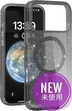 iPhone 17 Pro Max 用 ケース 半透明 ラメ入り ブラック 新品