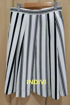 INDIVI ひざ丈 プリーツスカート