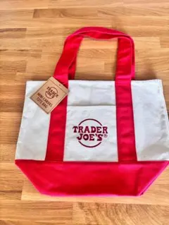 新品タグ付　TRADER JOE'S ミニキャンバストートバッグ赤