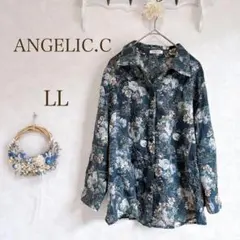 ANGELIC.C ブラウス　シャツ　花柄 長袖　 LLサイズ　おしゃれ