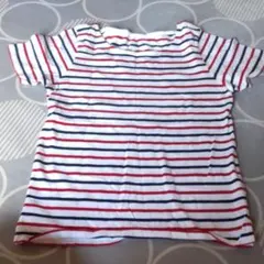 ストライプ コットン 半袖Tシャツ
