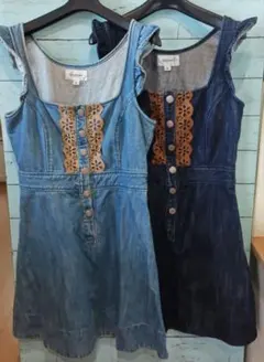 3/7削除　ジルスチュアート　肩口フリルジャンスカ　双子2枚セット　S女児150