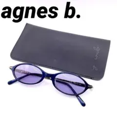 agnes b. オーバル サングラス 度無し ケース付き ネイビー系のサムネイル