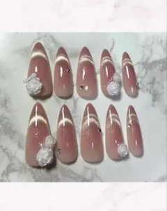 ネイルチップ ワンホンネイル チーク マグネット バラ ナチュラル 春ネイル