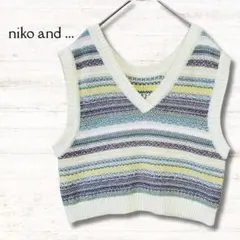 ニコアンド niko and... ニットベスト Vネック ノースリーブ Lのサムネイル