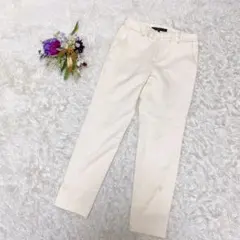 【greenlabelrelaxing】アイボリー テクスチャー付き スラックス