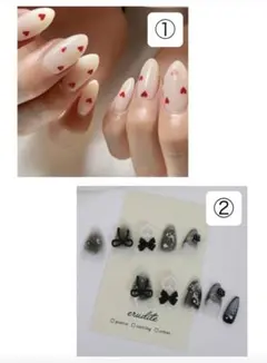 SHEIN ネイルチップ2箱セット 赤いハート