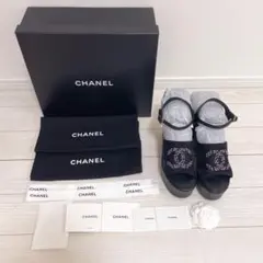 CHANEL2026春夏プレコレクションビジュー厚底サンダル37.5美品一度着用 CHANEL2026春夏プレコレクションビジュー厚底サンダル37.5美品一度着用