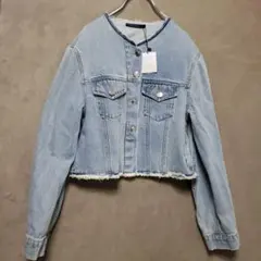 ポリーヌブローライトブルー デニムジャケットGジャン