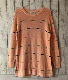 【美品】アーニーアーノルドパーマ 傘刺繍 鍵編み ロングニット チュニックニット