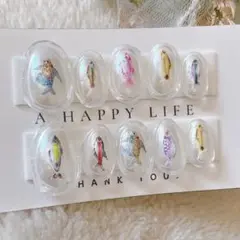 新作ネイルチップ　現品　キラキラ　お魚