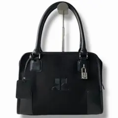 美品 クレージュ バッグ スエード レザー ロゴ Courreges トート 黒のサムネイル