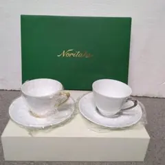 未使用品 NORITAKE カップ&ソーサー 金 銀 ペア