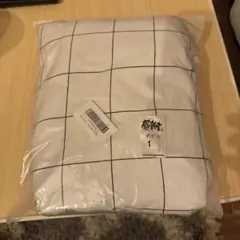 掛け布団カバー ダブル ホワイト 格子柄のサムネイル
