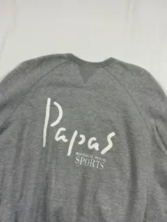 Papas　パパス　両Vスウェット　バックプリント　グレー　日本製