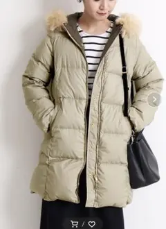 新品SLOBE IENAスローブイエナリバーシブルロングダウンコートベージュ38