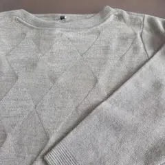 ラメ入りアーガイル柄ニットプルオーバー　 ダイヤモンド模様 長袖ニット