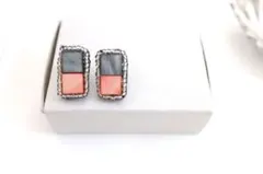 166.天然シェル アンティークビーズ使用 ピアスイヤリング 金具選択可能