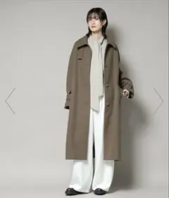 NANO universe メルトンジャージーステンカラーコート