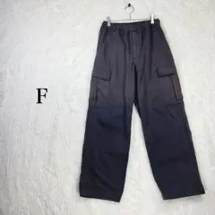 カーゴパンツ ブラック カジュアル ウエストゴム コットン混 F