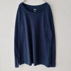 美品 MOSSIMO モッシモ 長袖カットソー Uネック 無地 ネイビー XLのサムネイル