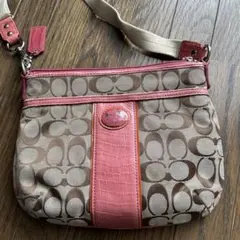 COACH ショルダーバッグ ベージュ/ピンク 中型