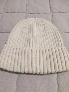 H&M リブニット帽 アイボリー 6-12M