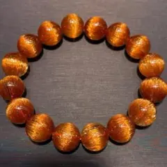 ⭐︎【極上品】天然銅色ゴールドルチルクオーツ ブレスレット 18.3mm